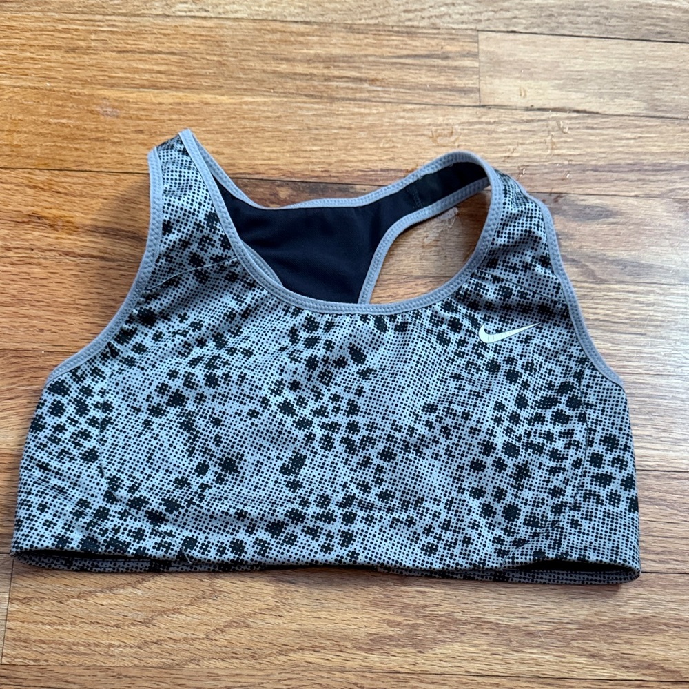 Nike Women's Black and White Patterned Sports Bra